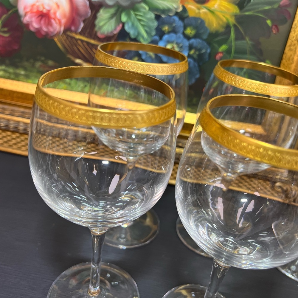 Lenox Gold Rim Wine Glass Set - Picture 5 of 10